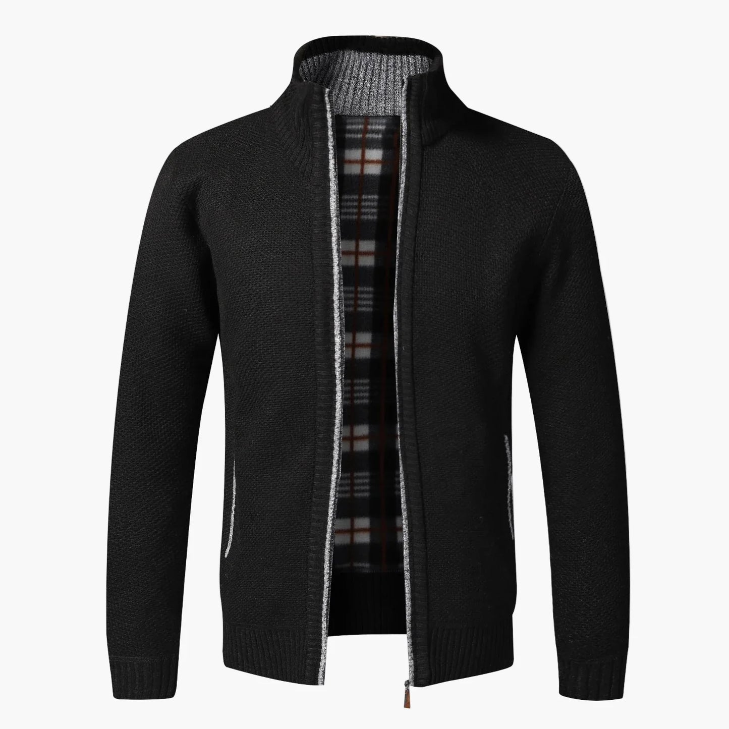 Herren Strick-Cardigan mit Stehkragen – Modischer Freizeit- und Alltagsbegleiter