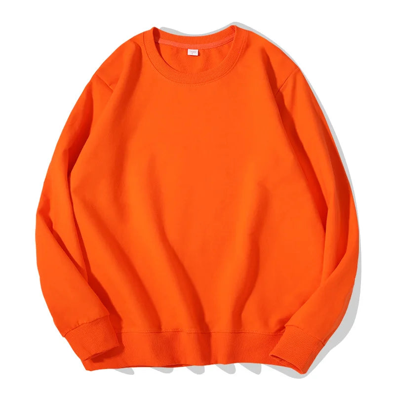 Unisex Langarm Sweatshirt Rundhalsausschnitt Freizeit Pullover Einfarbig
