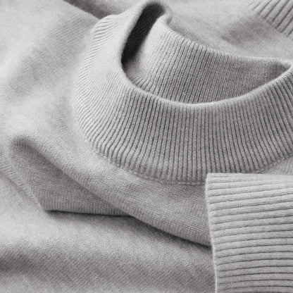 Unisex Langarm-Strickpullover mit Rundhalsausschnitt und Rippbündchen