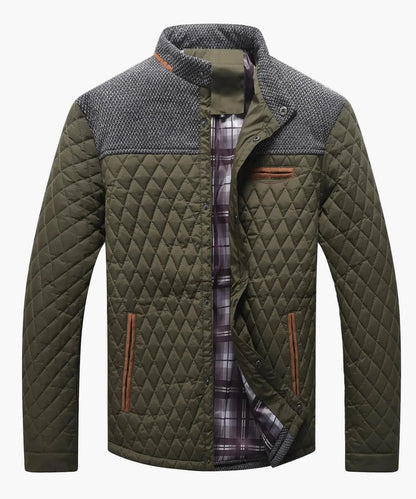 Herren Steppjacke Casual Bomberjacke mit Karofutter – Modische Übergangsjacke für Alltag und Freizeit