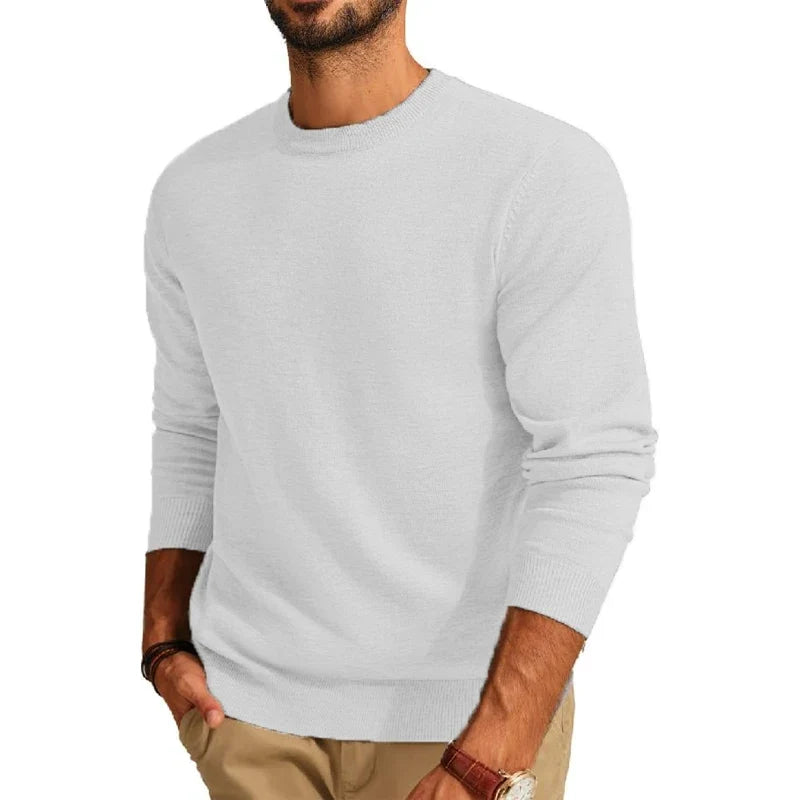 Herren Rundhals Pullover Langarm Basic Strickpullover