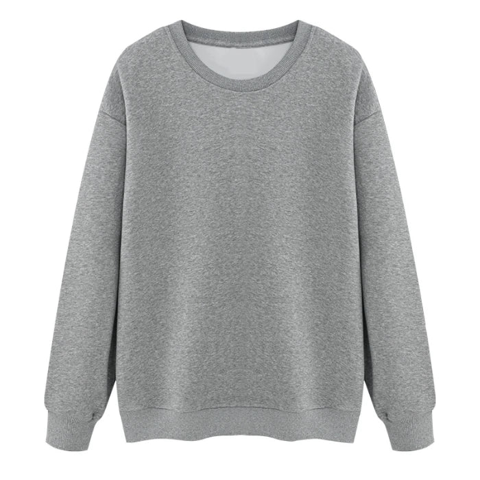 Unisex Langarm Sweatshirt Pullover mit Rundhalsausschnitt warm gefüttert