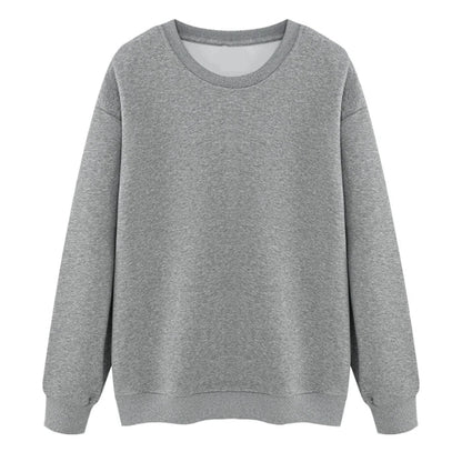 Unisex Langarm Sweatshirt Pullover mit Rundhalsausschnitt warm gefüttert