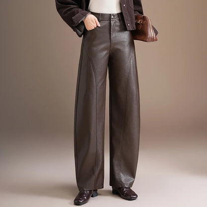 Damen Weite Hose mit weitem Bein und hoher Taille