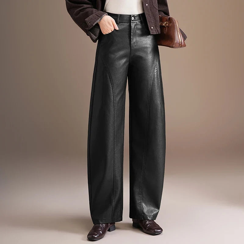 Damen Weite Hose mit weitem Bein und hoher Taille