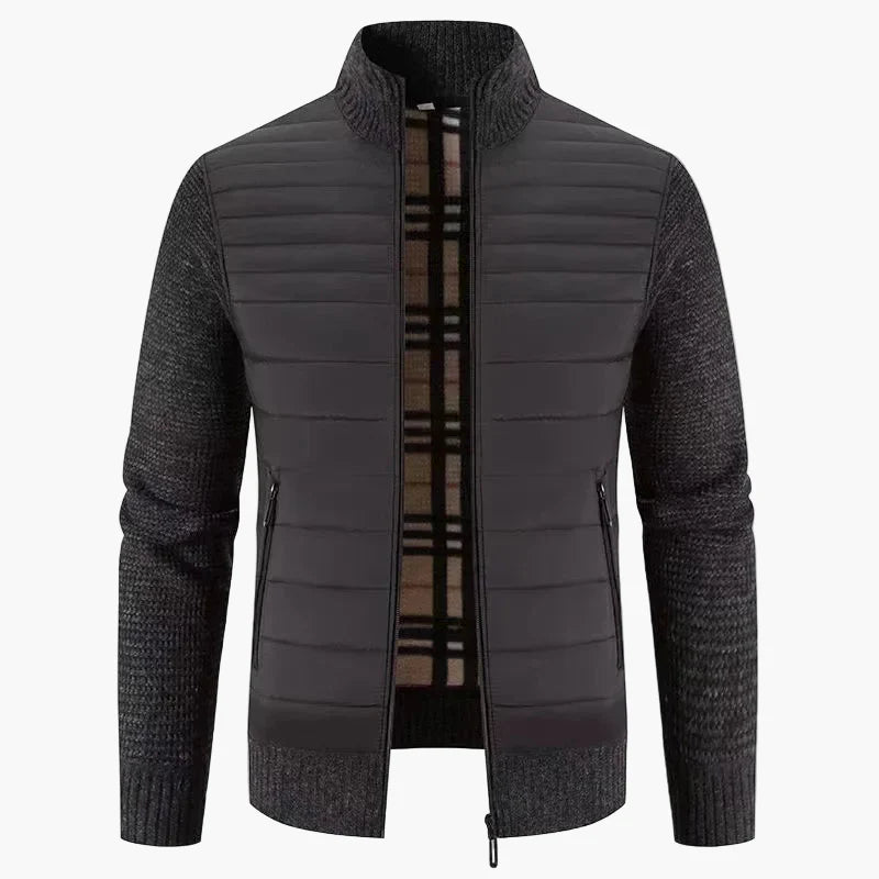 Herren Strickjacke im koreanischen Stil – Elegante Freizeitjacke mit Fleecefutter und Slim Fit