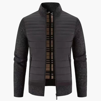 Herren Strickjacke im koreanischen Stil – Elegante Freizeitjacke mit Fleecefutter und Slim Fit