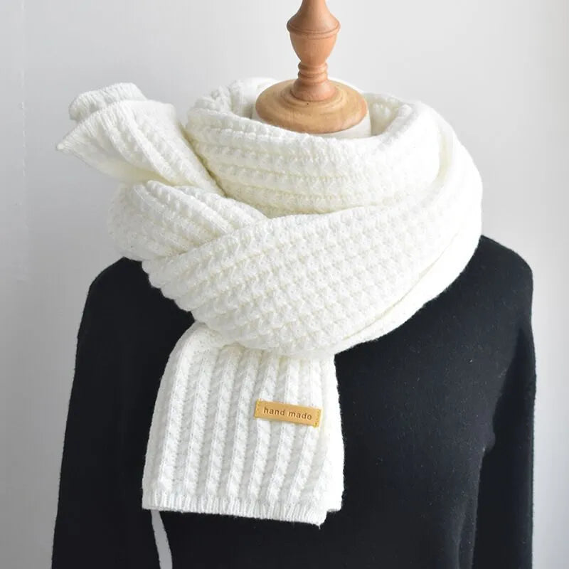 Gerippter Strickschal für Winter, breiter Rippstrick, verschiedene Farben