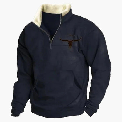 Herren Fleece Pullover mit Ethno Muster und Wildwest-Charme – Outdoor & Freizeit