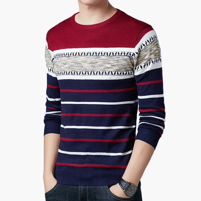 Herren Strickpullover mit modernem Streifenmuster – Alltagsmode & Freizeit