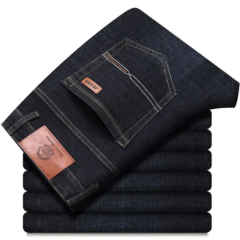 Herren Jeans Hose Straight Fit Denim Freizeithose Blau