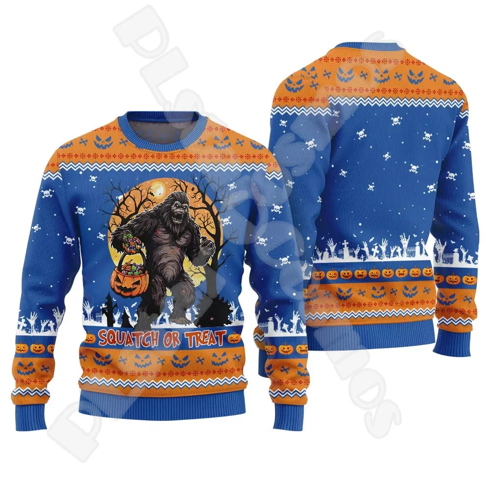 Herren Lustiger Weihnachts-Pullover mit Santa auf dem Schornstein – Ugly Christmas Sweater für Weihnachten & Party