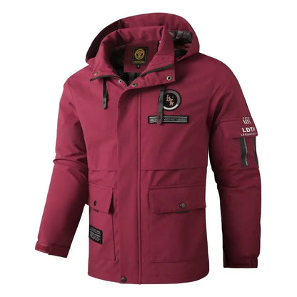 Herren Jacke mit Kapuze & Mehreren Taschen - Casual Windjacke