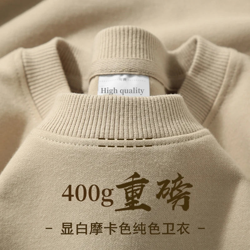Unisex Langarm Sweatshirt Pullover mit Rundhalsausschnitt warm gefüttert