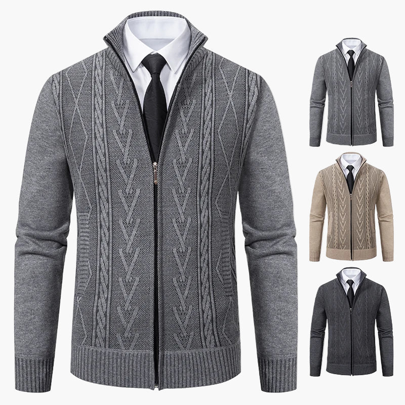 Herren Strickjacke im Business-Stil mit Reißverschluss – Elegante Freizeit- und Büromode