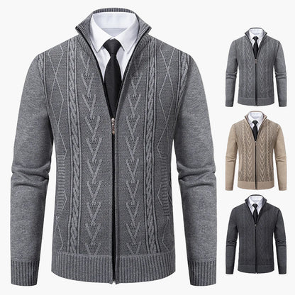 Herren Strickjacke im Business-Stil mit Reißverschluss – Elegante Freizeit- und Büromode