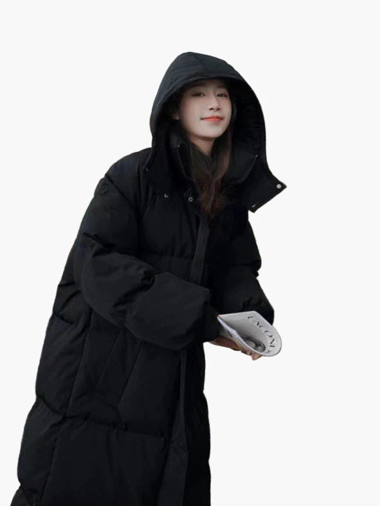 Damen Winter Daunenmantel Lang Steppmantel Oversize Warm Outdoor Freizeit