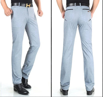 Herren Freizeithose mit feiner Textur und geradem Schnitt
