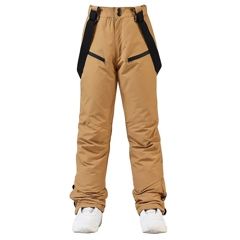 Unisex Skihose Schneehose mit Trägern in Flieder