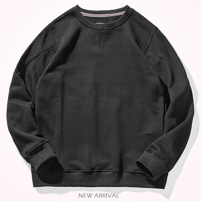 Herren Rundhals Sweatshirt Basic Pullover Langarmshirt Unifarben