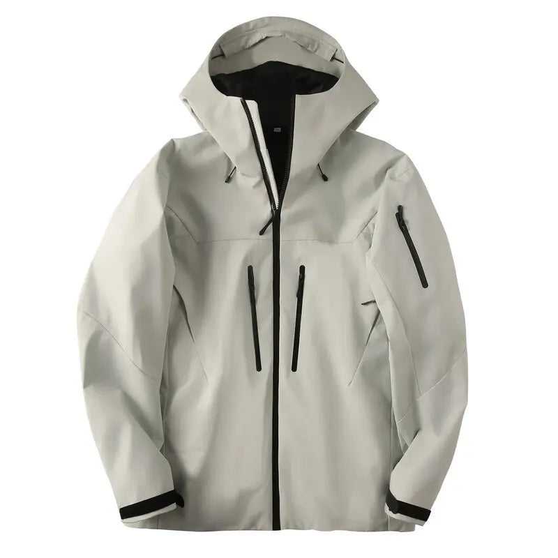 Unisex Kapuzenjacke Outdoor Wanderjacke mit Reißverschlusstaschen