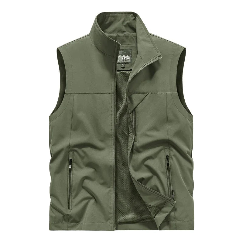 Herren Outdoor Weste mit Stehkragen und Reißverschlusstaschen