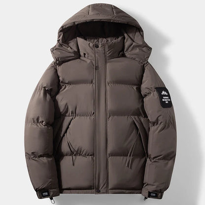 Unisex Steppjacke mit Kapuze und Reißverschluss, gesteppte Winterjacke