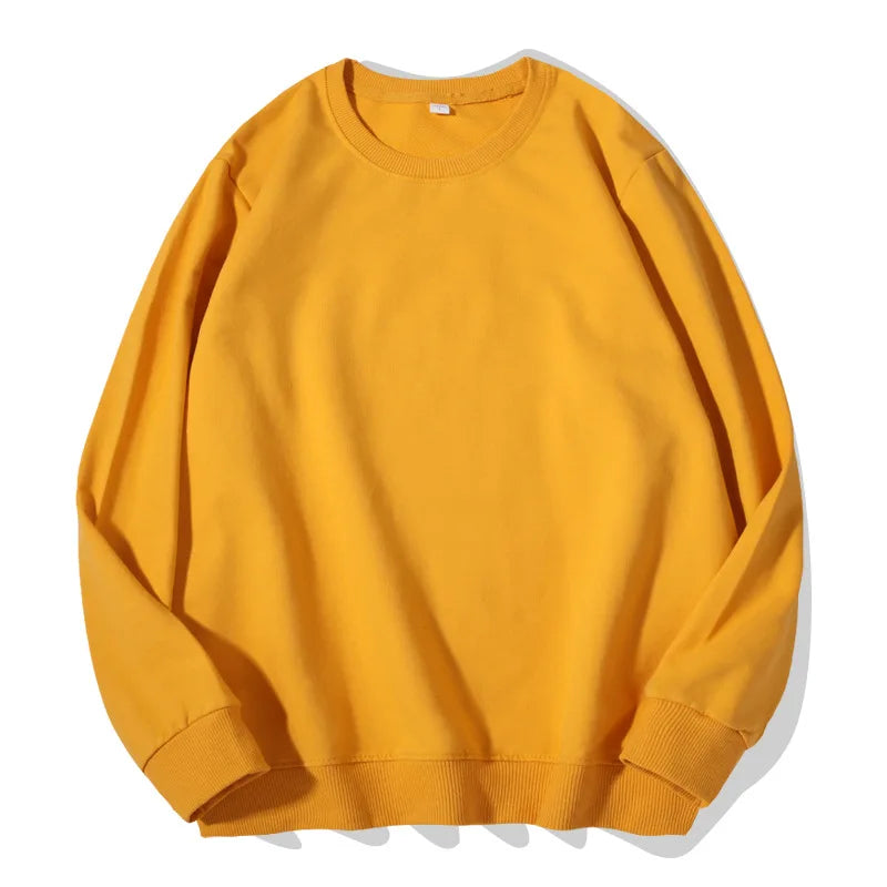 Unisex Langarm Sweatshirt Rundhalsausschnitt Freizeit Pullover Einfarbig