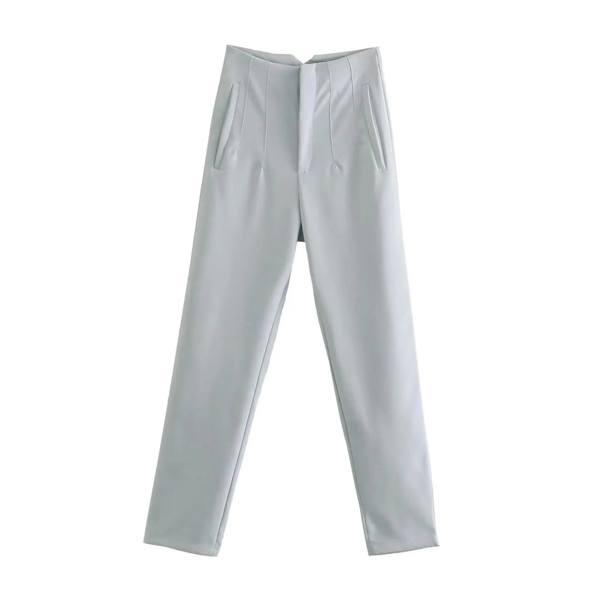 Damen Stoffhose Hoher Bund Business-Hose Elegante Anzughose Beige/Schwarz/Blau Gestreift