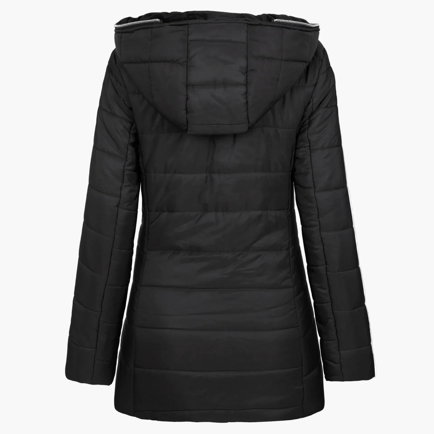 Damen Winter Steppmantel mit Kapuze und Fleecefutter – Modischer Outdoor-Parka für kalte Tage