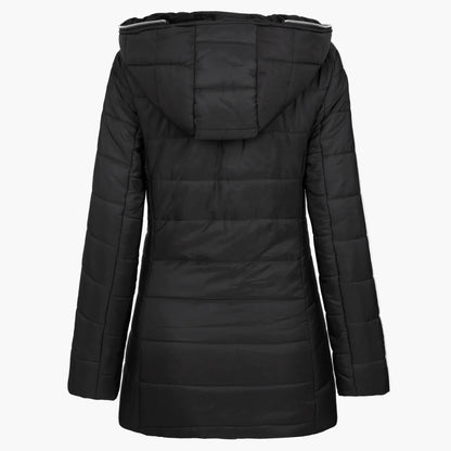 Damen Winter Steppmantel mit Kapuze und Fleecefutter – Modischer Outdoor-Parka für kalte Tage