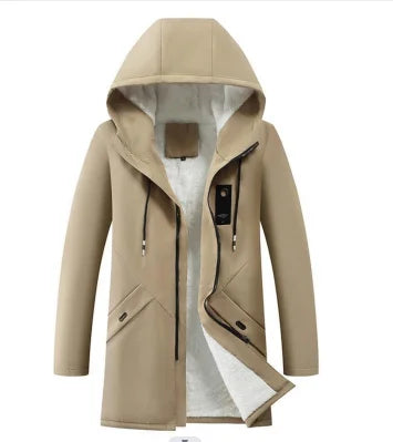 Herren Winterparka mit Kapuze und Teddyfutter – Warmer Mantel