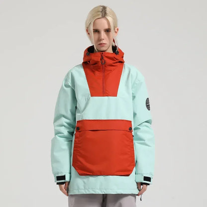 Unisex Anorak Jacke mit Kapuze und Kängurutasche
