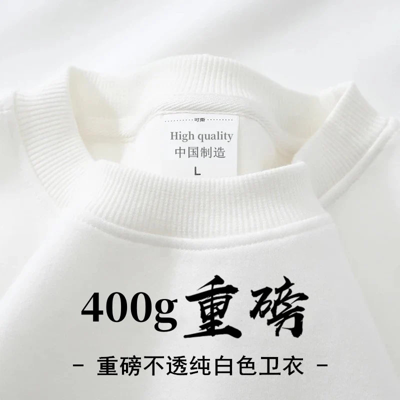 Unisex Langarm Sweatshirt Pullover mit Rundhalsausschnitt warm gefüttert