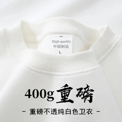 Unisex Langarm Sweatshirt Pullover mit Rundhalsausschnitt warm gefüttert