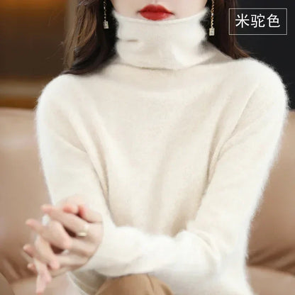 Damen Rollkragenpullover mit langen Ärmeln, weiches Material