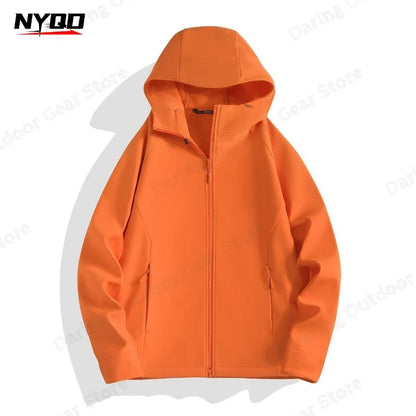 Leichte Kapuzenjacke mit Reißverschluss – Unisex Softshell-Optik für Outdoor