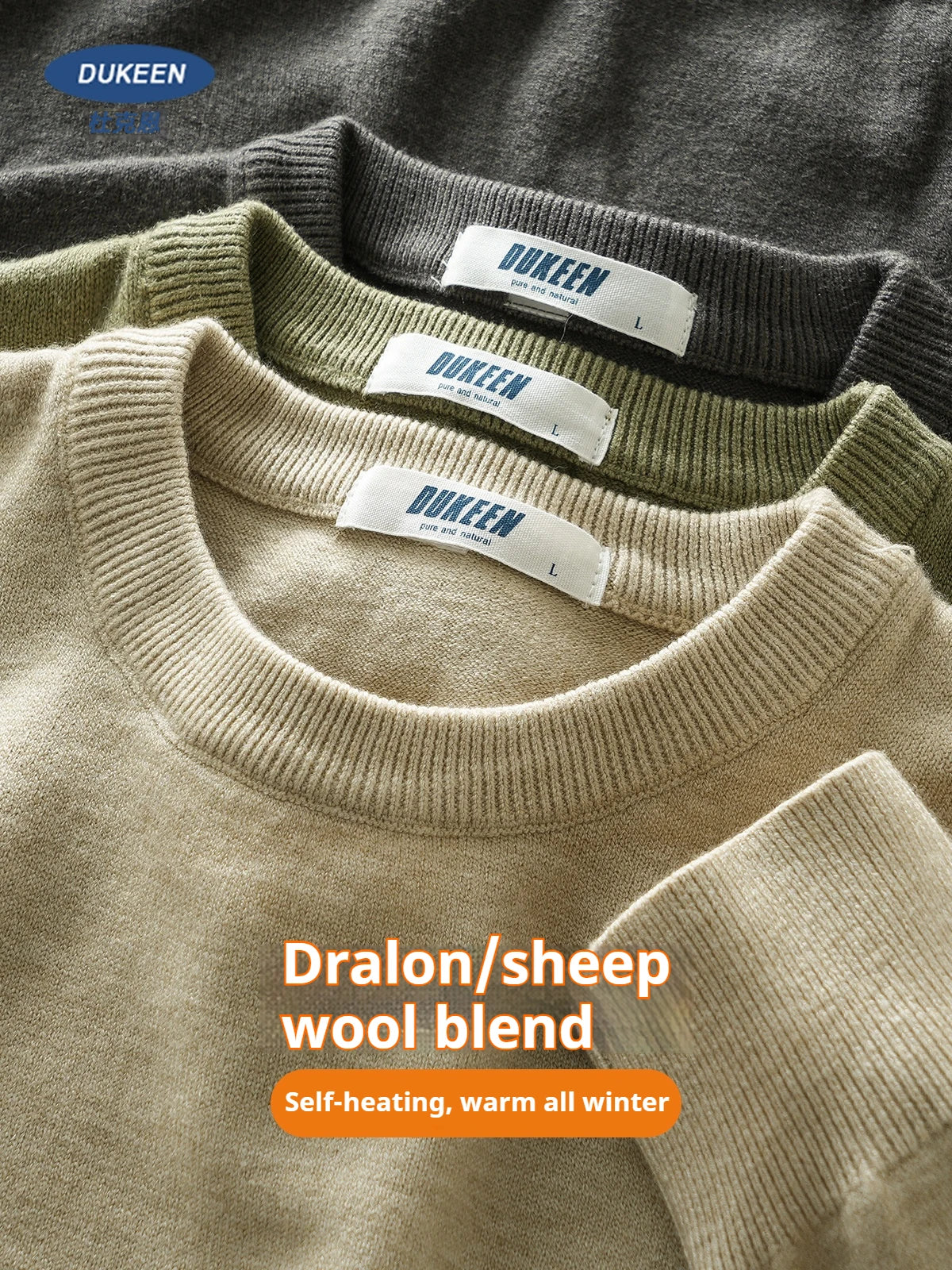 Herren Rundhals Pullover Langarm Basic Strickpullover