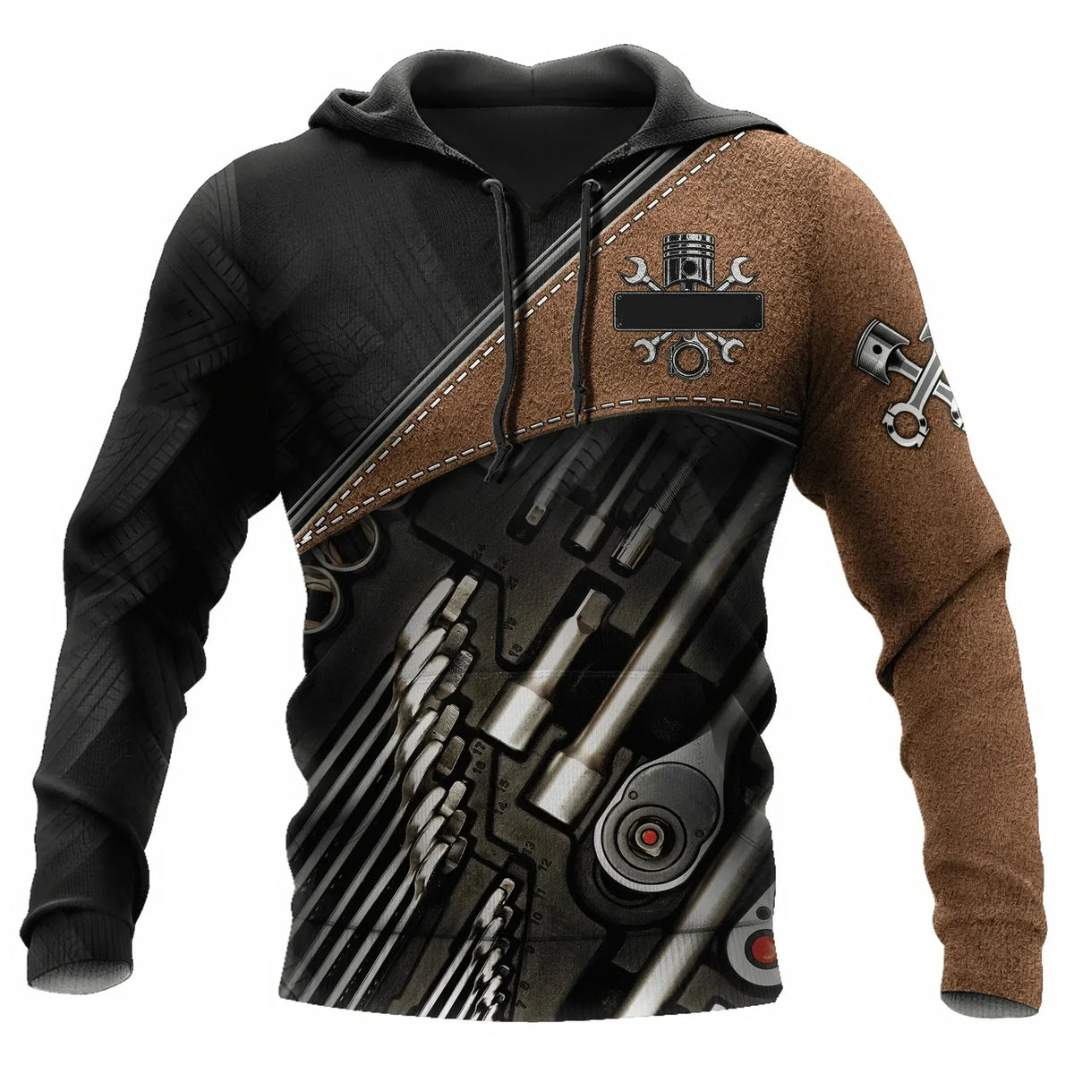 Unisex Kapuzenpullover Hoodie Mechaniker-Motiv Maschinen & Werkzeuge