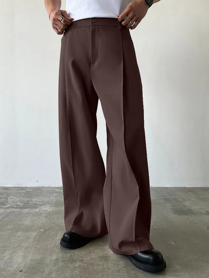 Weite Herrenhose mit hohem Bund und Bundfalten, verschiedene Farben