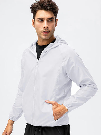 Unisex Leichte Windjacke mit Kapuze – Faltbare Sportjacke für Outdoor