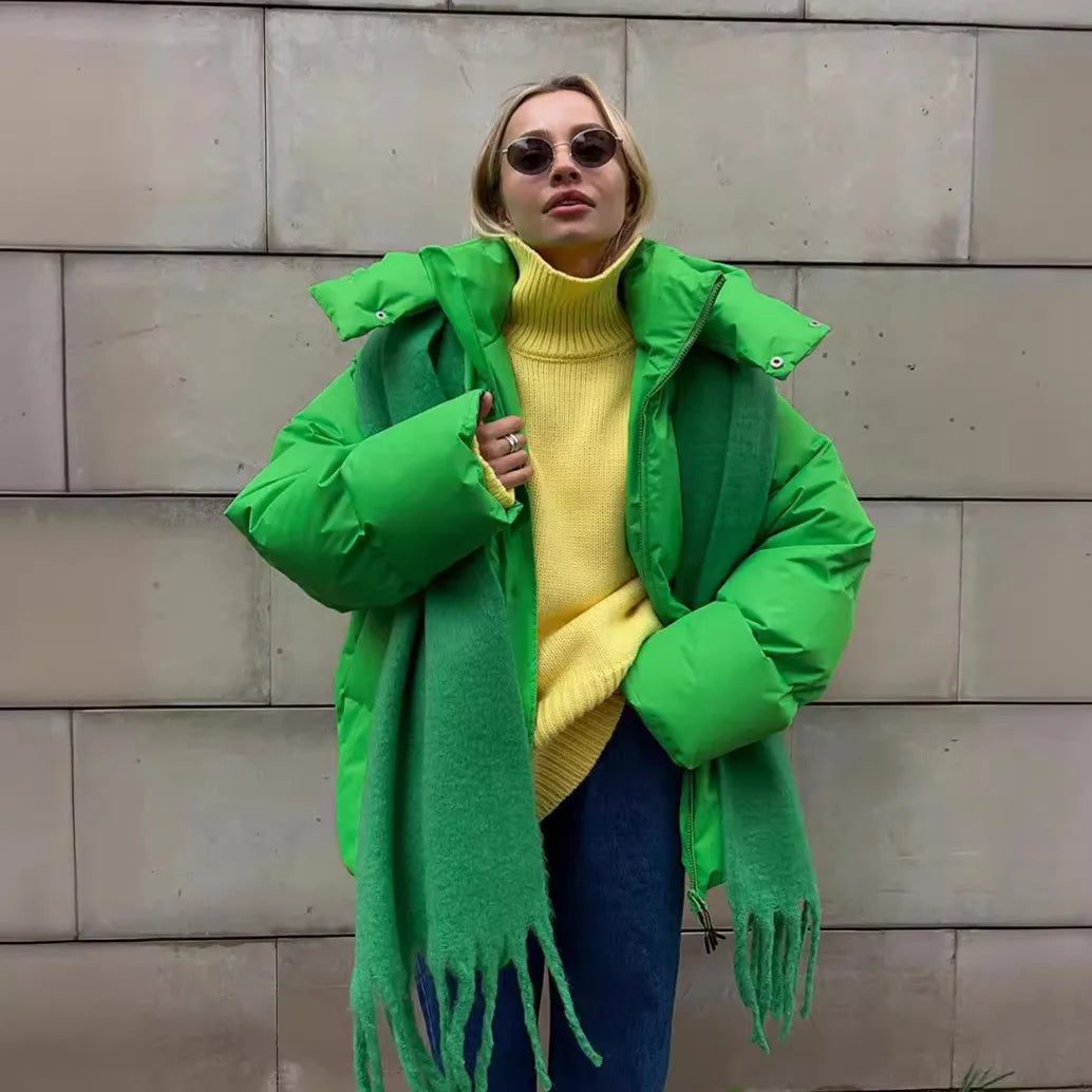 Damen Steppjacke mit Kapuze, kurz, gepolstert