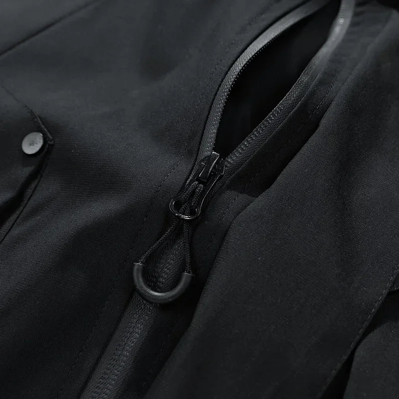 Unisex Kapuzenjacke mit Reißverschlüssen und Kordelzug, Casual Übergangsjacke