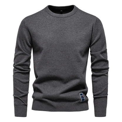 Herren Rundhals Pullover Langarm Basic Strickpullover