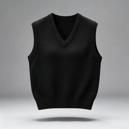 Unisex Pullover Weste V-Ausschnitt Strickweste Ärmellos Casual Weiches Material