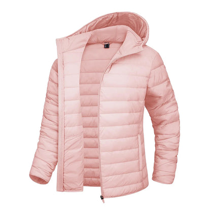 Steppjacke Damen mit Kapuze Leicht Übergangsjacke Casual Outdoor Jacke