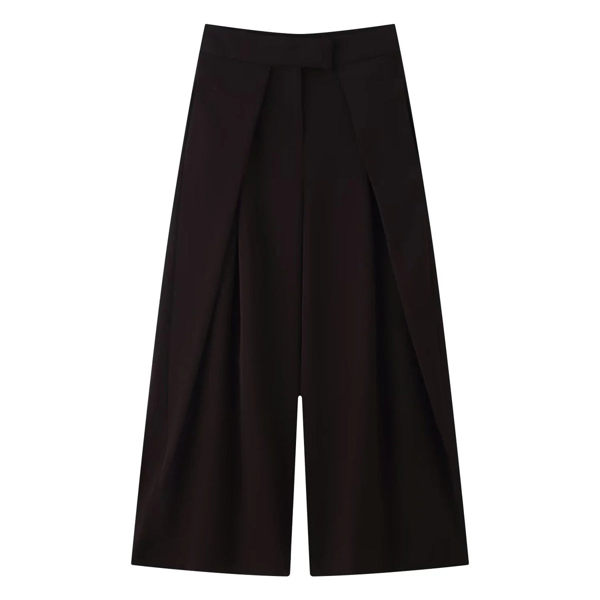 Damen Weite Culotte Hose mit Falten Kurz Weites Bein
