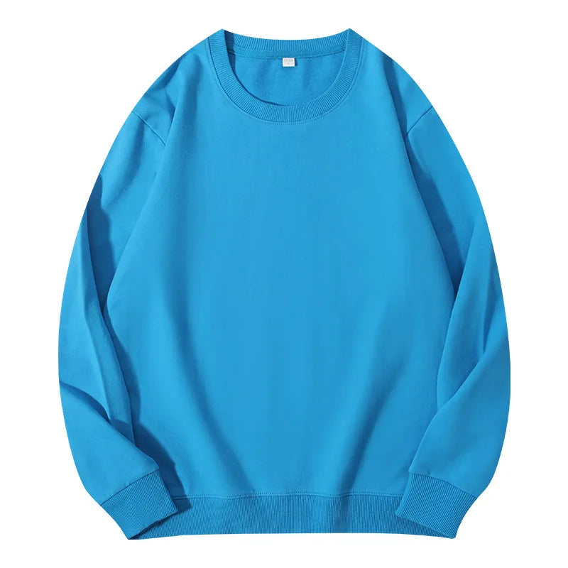 Unisex Langarm Sweatshirt Rundhalsausschnitt Freizeit Pullover Einfarbig