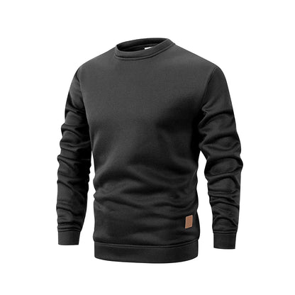 Herren Rundhals Pullover Langarm Sweatshirt Melange-Optik