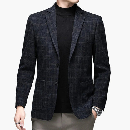 Herren Modernes Business-Sakko im klassischen Karo-Stil – Eleganter Freizeit- und Büro-Blazer